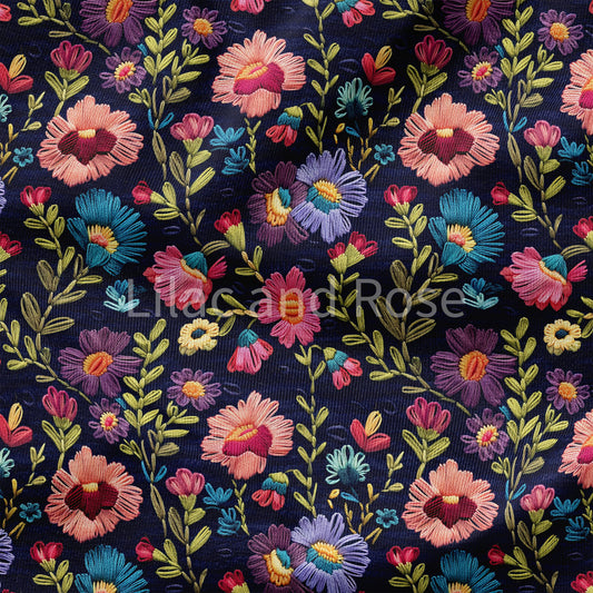 PRE-ORDER - Navy Embroidered Floral