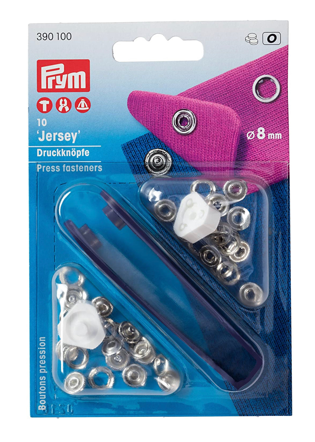 Prym Non Sew Jersey Fasteners Ring 8mm