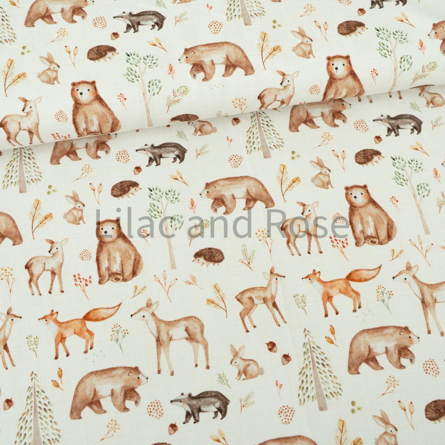 French Terry - Hickory Woodland in Linen