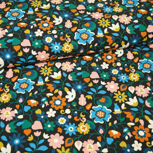 21 Wale Needlecord - Dashwood Studios Teal Florali