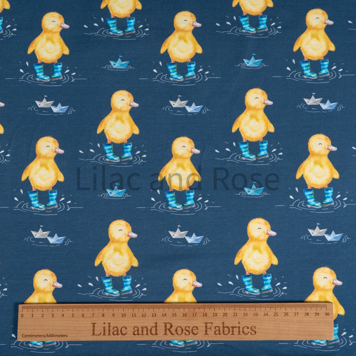 Cotton Jersey - Ducks in Blue Wellies