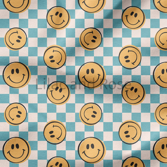 PRE-ORDER - Happy Faces Blue Check