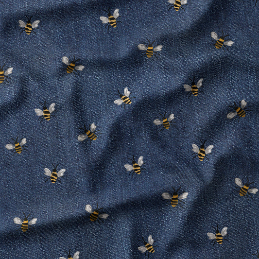 PRE-ORDER - Navy Denim Bees