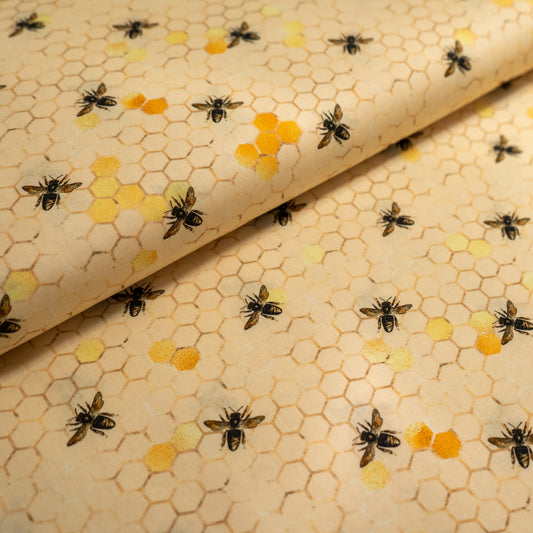 100% Cotton - Honeycomb Bees