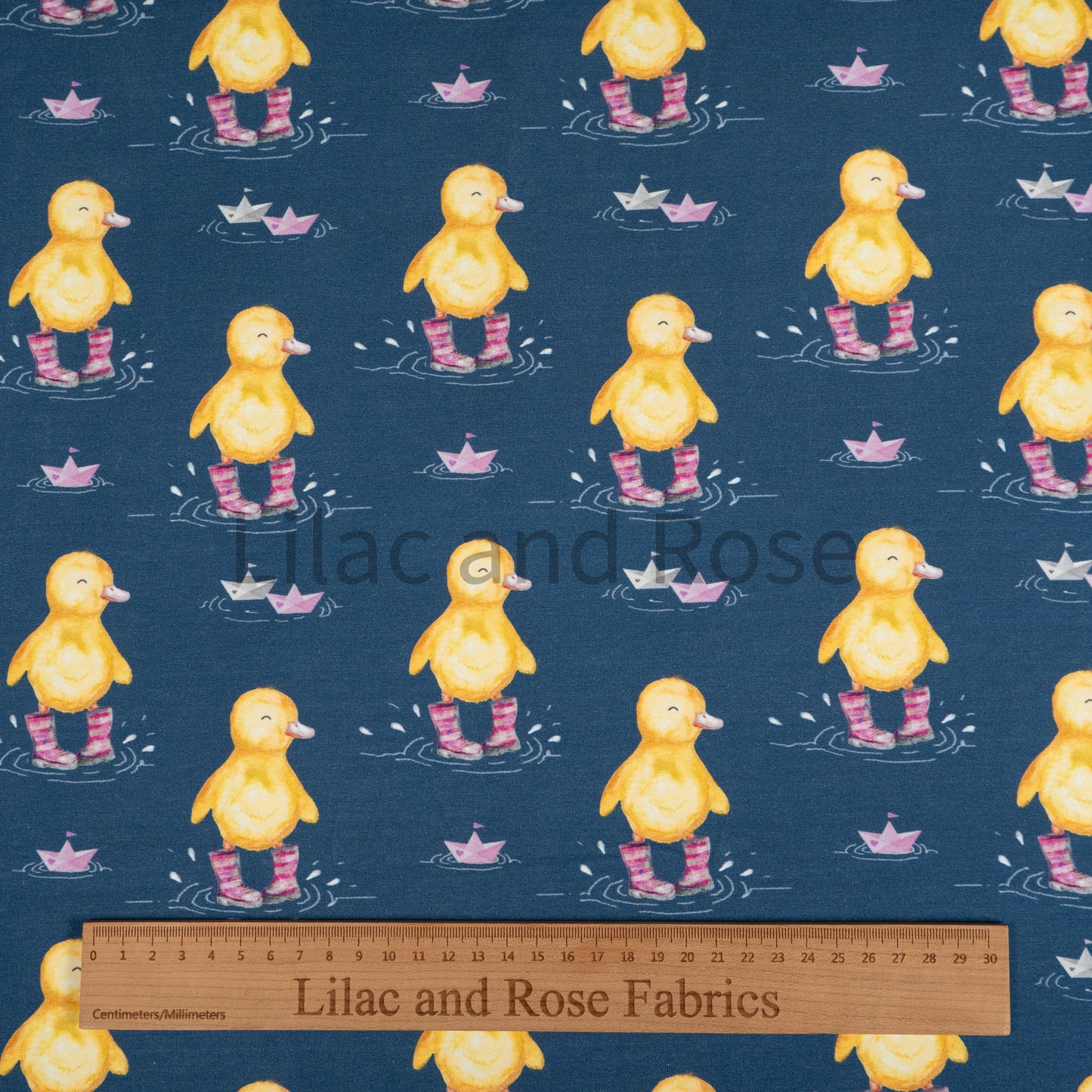 Cotton Jersey - Ducks in Pink Wellies