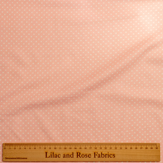 100% Cotton - Pink and White Spots