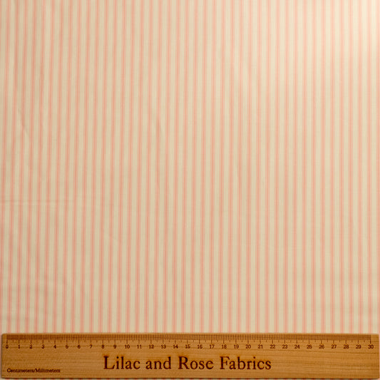 100% Cotton - Pink and Cream Stripe