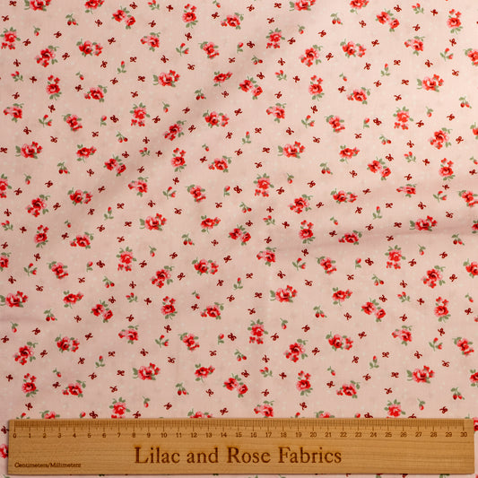 100% Cotton - Ditsy Pink Roses