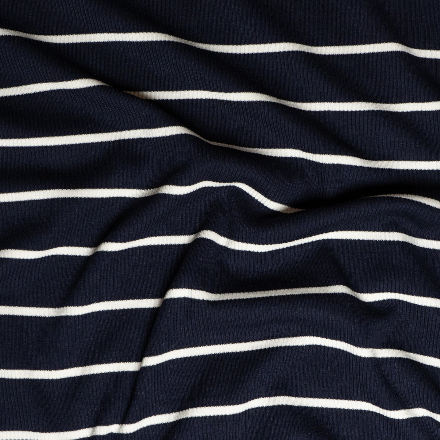 Viscose Rib Jersey - Navy Stripe