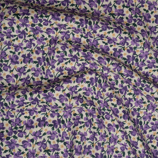 100% Cotton Lawn - Purple Ditsy Floral