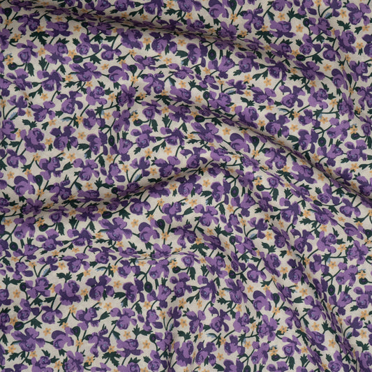 Remnant 75cm - 100% Cotton Lawn - Purple Ditsy Floral