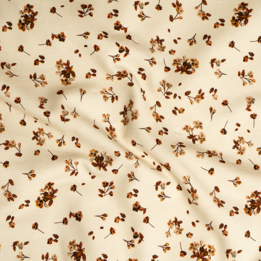 Remnant 77cm - Cotton Jersey - Ditsy Beige Floral