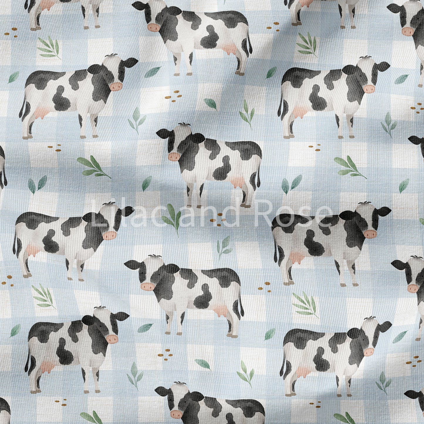 PRE-ORDER - Dairy Cows in Blue Gingham