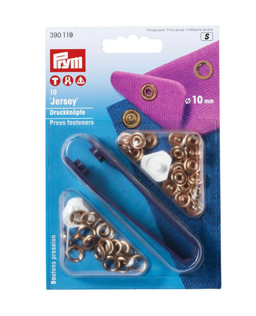 Prym Non Sew Jersey Fasteners Ring 10mm - Copper