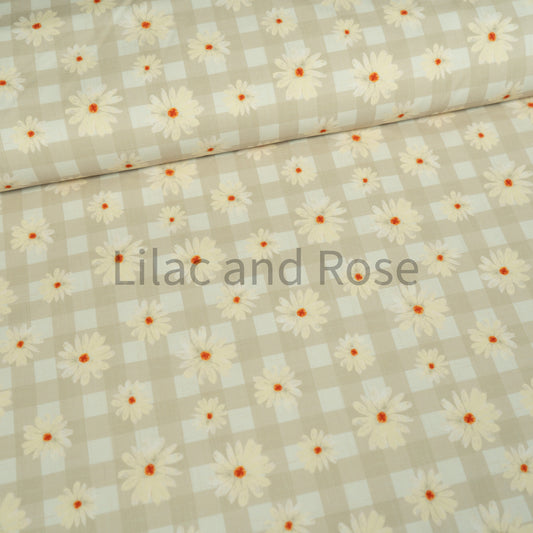 Softshell - Daisies Beige Gingham