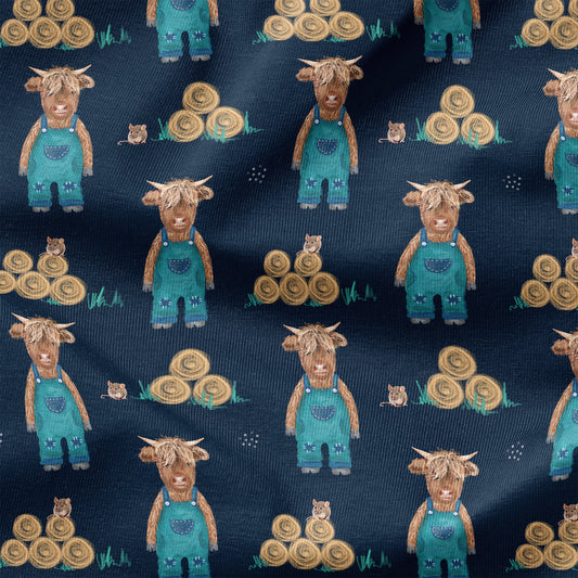 PRE-ORDER - Highland Cows in Blue