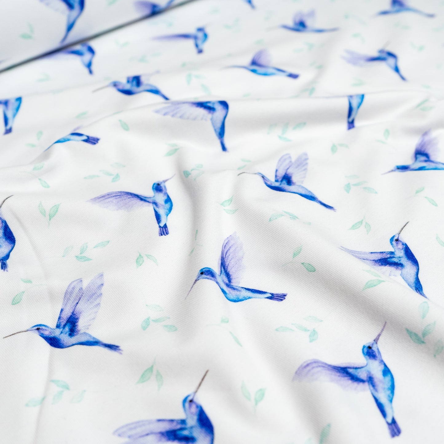 Organic Cotton Jersey - Hummingbirds in Leaves (Exclusive)