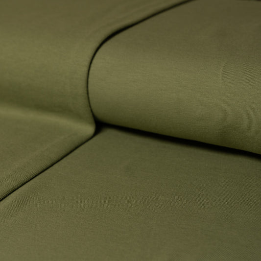 Plain Cotton Jersey - Olive Green