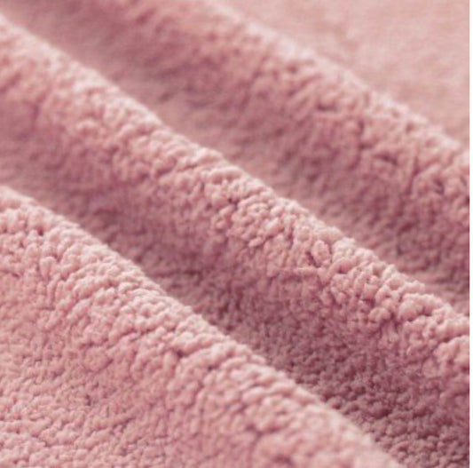 Curly Teddy Fleece - Nude Pink