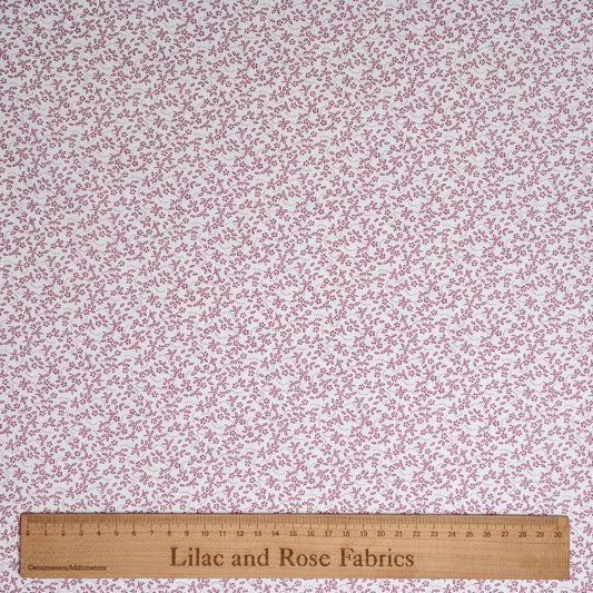 100% Cotton - Ditsy Daisy - Ivory and Dusty Pink