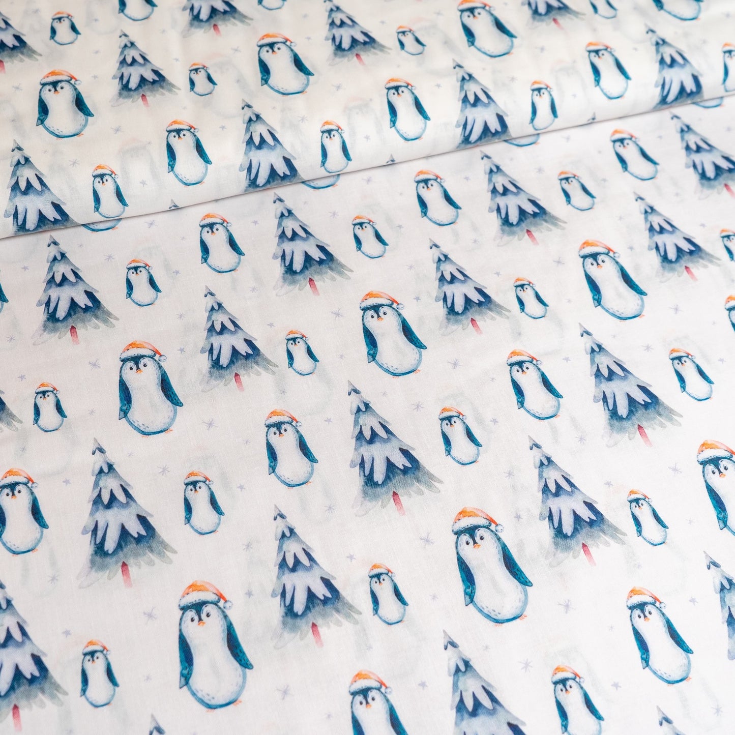 100% Cotton - Christmas Penguins