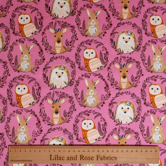 100% Cotton - Pink Woodland by Dashwood Studios