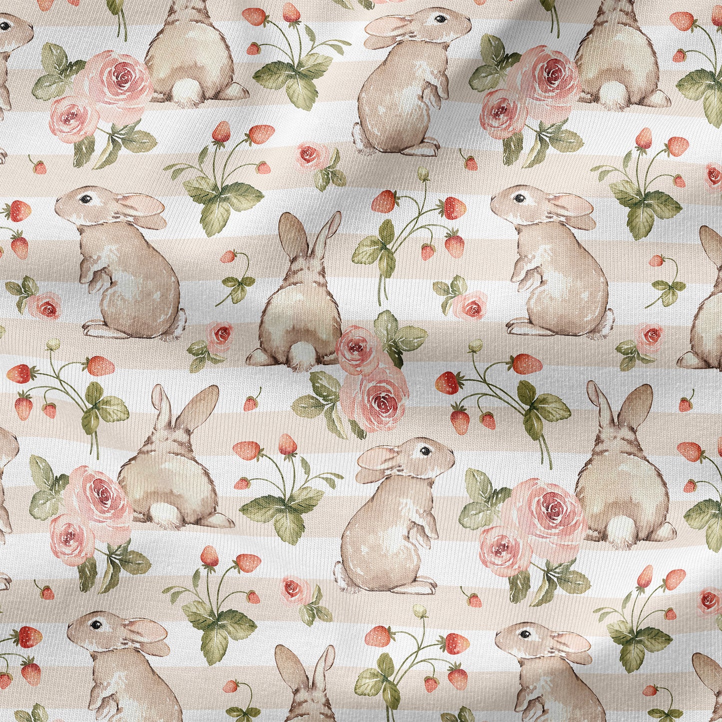 PRE-ORDER - Strawberry Rabbit in Cream Stripe (Exclusive)