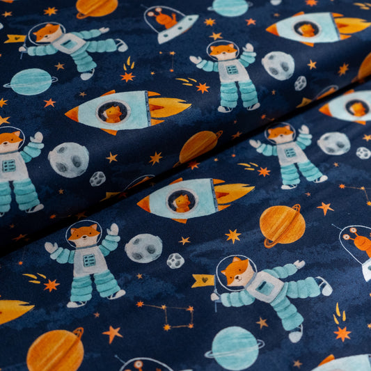 100% Cotton - Foxes in Space