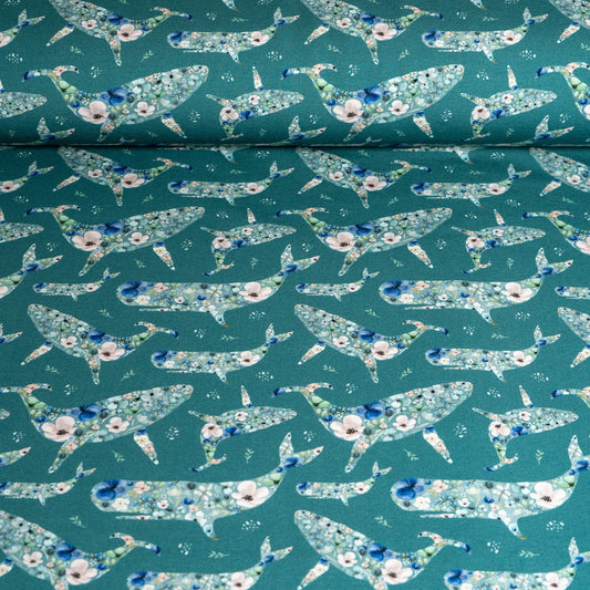 Remnant 94cm - Cotton Jersey - Blooming Seas on Teal (Exclusive)