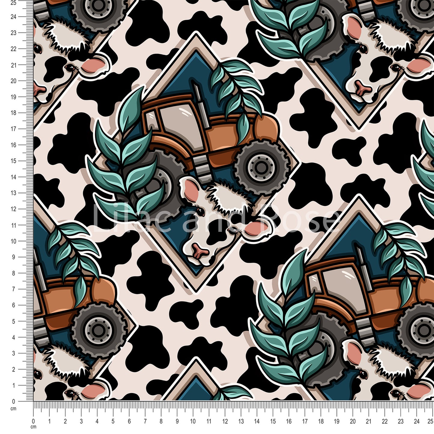 PRE-ORDER - Tractors and Cow Print