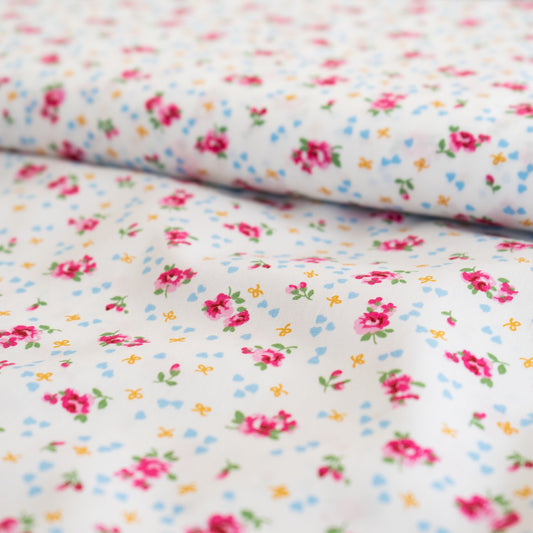 100% Cotton - Ditsy Floral Roses on Ivory